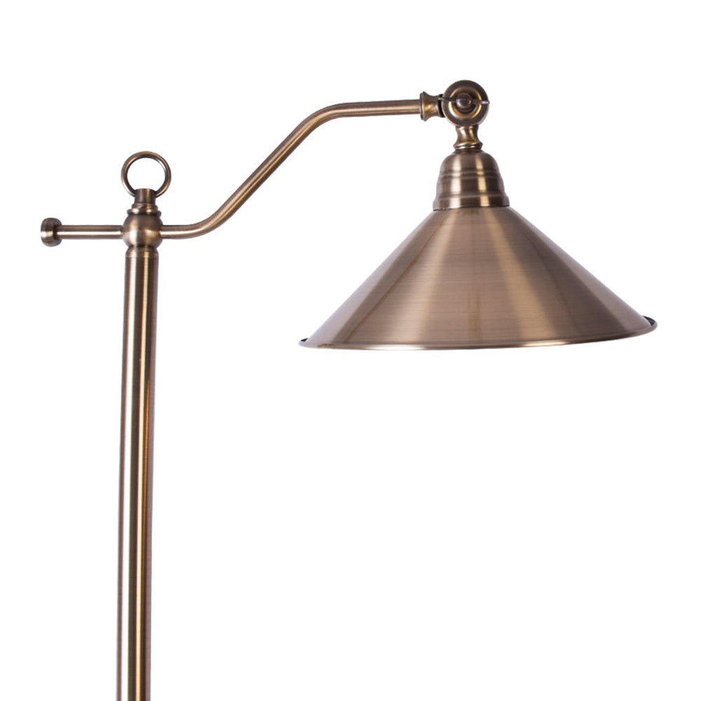 Mid-Century Aged Silver Reading Floor Lamp