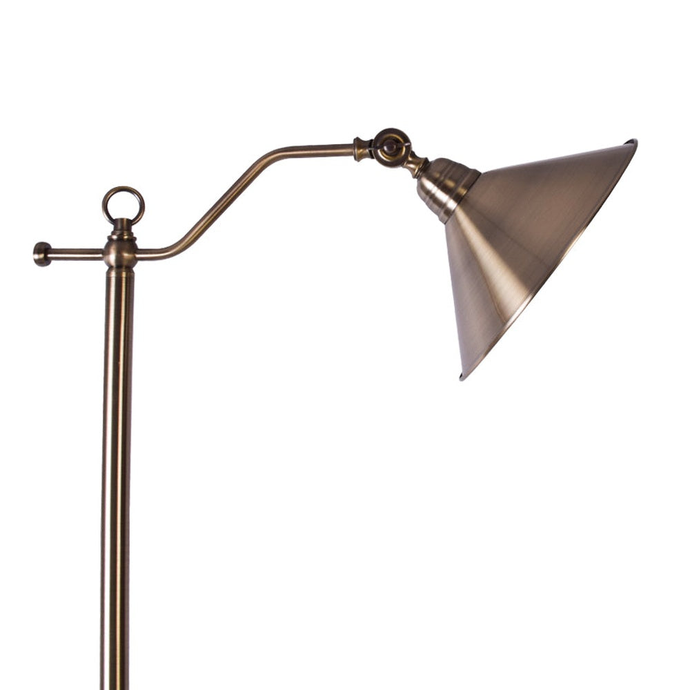 Mid-Century Aged Silver Reading Floor Lamp