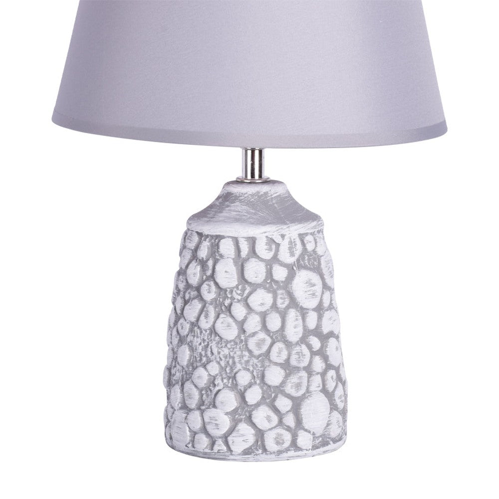 Stone Finish Grey Table Lamp