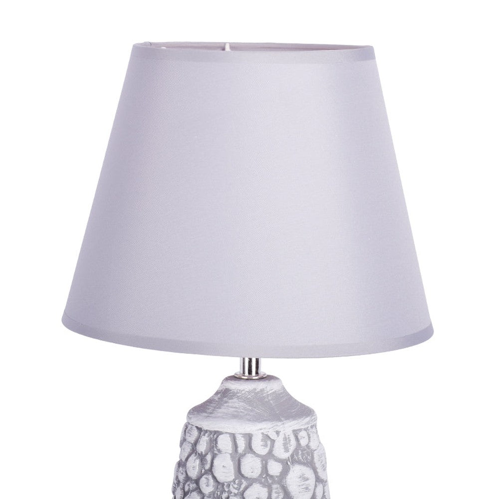 Stone Finish Grey Table Lamp