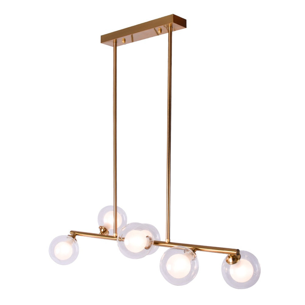 Parker Chandelier 6 Glass, Matt Gold