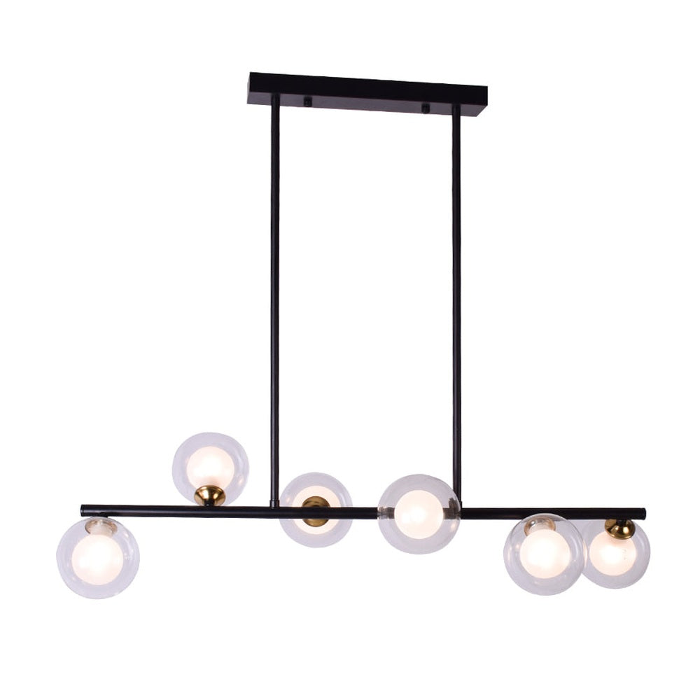 Parker Chandelier 6 Glass, Black