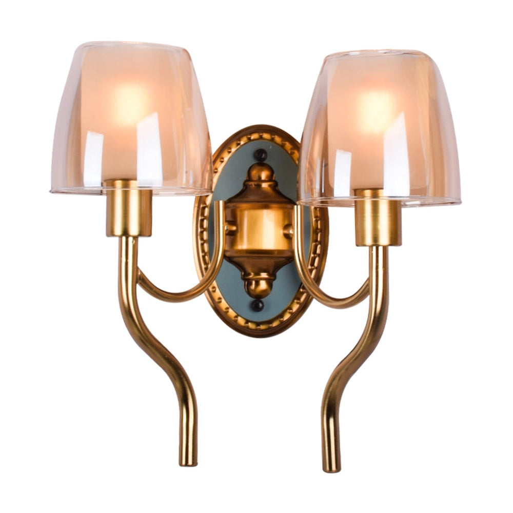 Kudu Antique Gold Wall Light - 2 Light