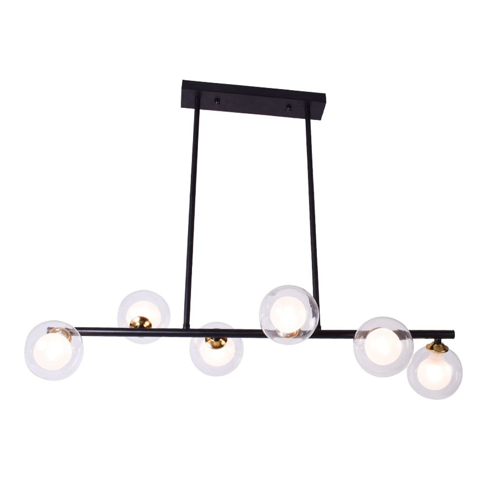 Parker Chandelier 6 Glass, Black