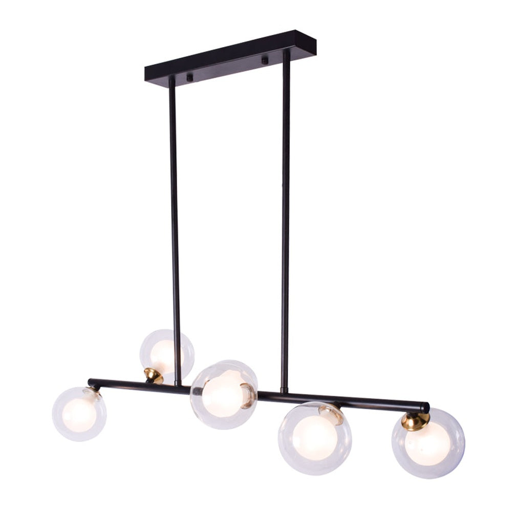 Parker Chandelier 6 Glass, Black