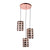 Round Crystal Rose Gold Pendant Light Set