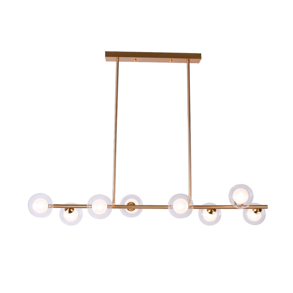 Parker Chandelier 8 Glass, Matt Gold