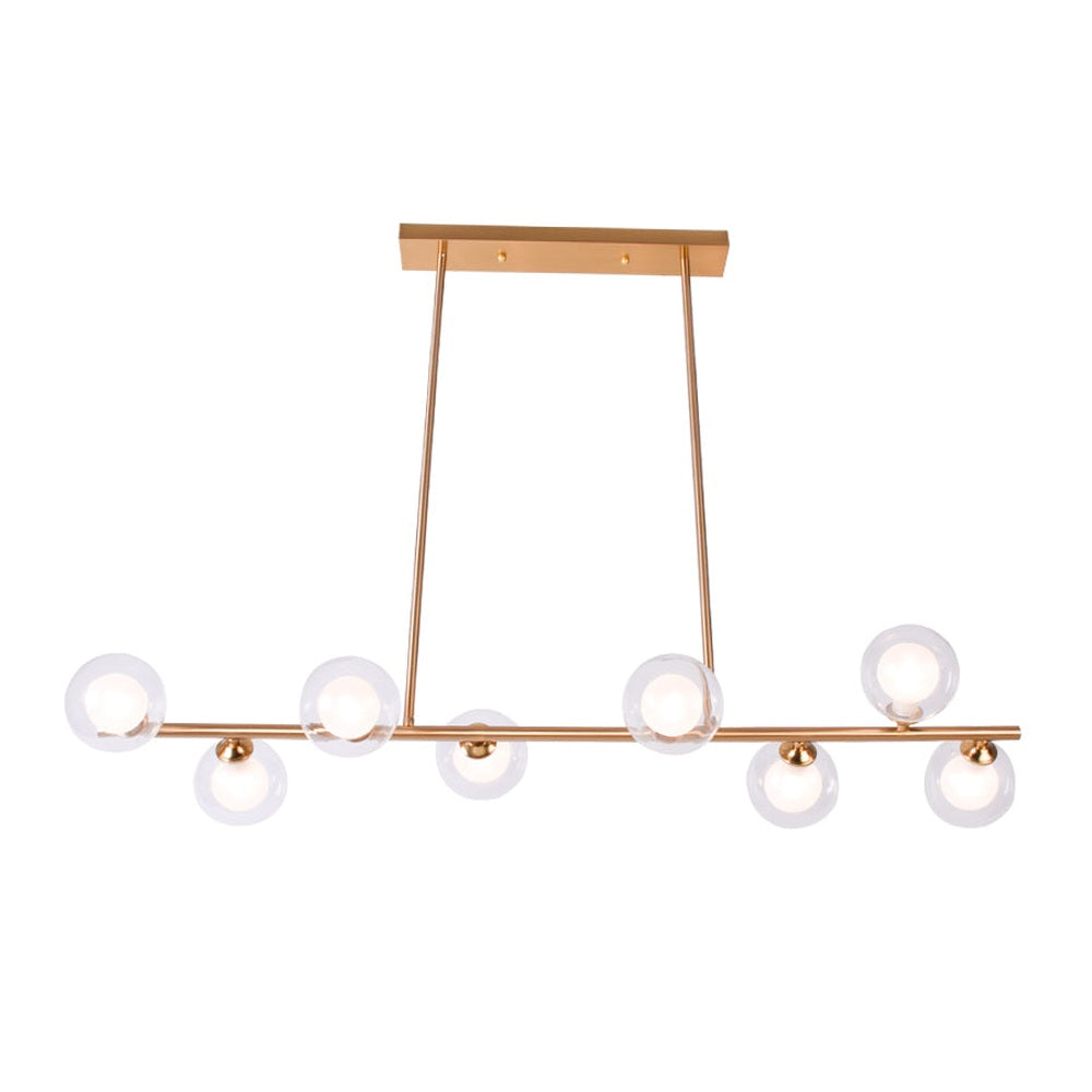 Parker Chandelier 8 Glass, Matt Gold