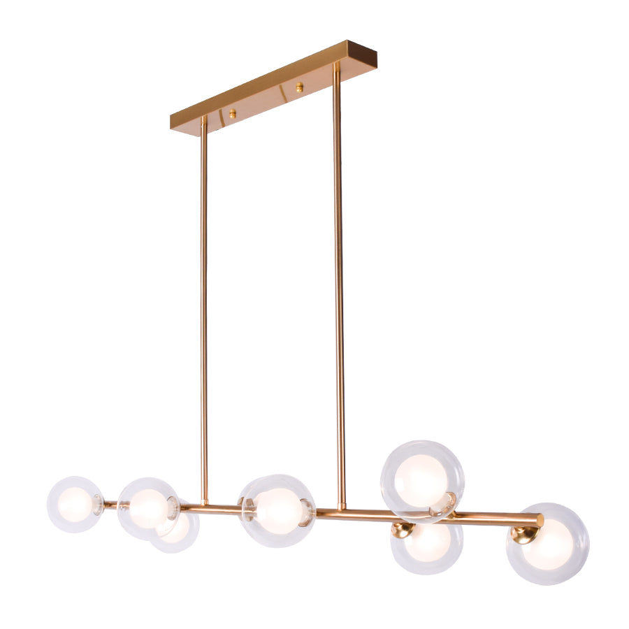 Parker Chandelier 8 Glass, Matt Gold