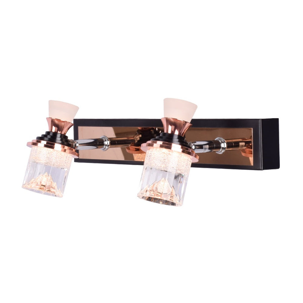 Soft Rose Gold Wall Light, 2 Light