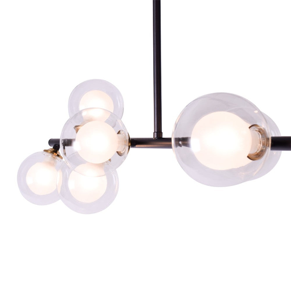 Parker Chandelier 10 Glass, Black