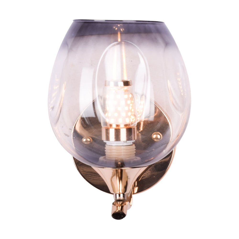 Tinted Glass Gold Wall Light