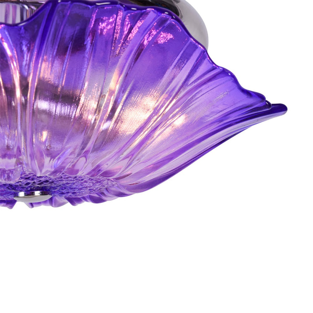 Flower Crystal Glass Ceiling Light, Purple
