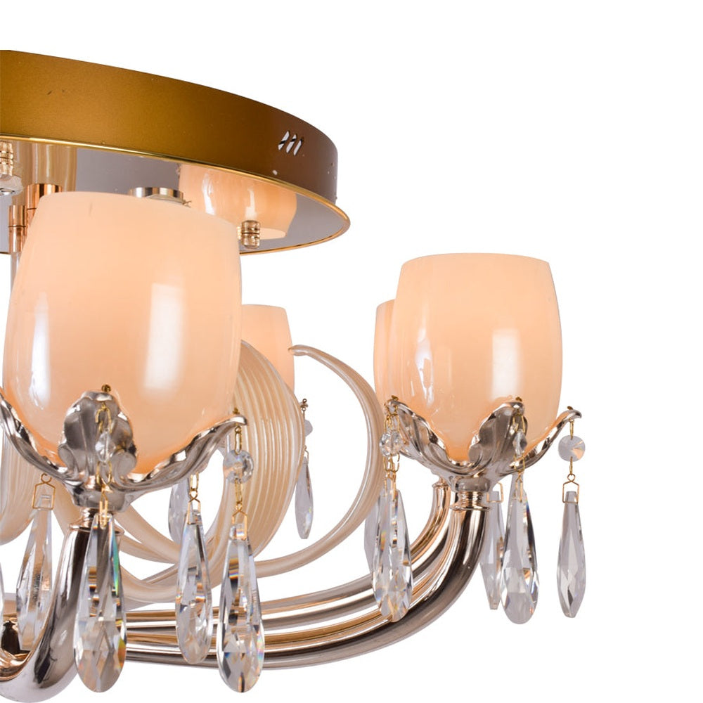 Flower Chandelier With 8 Glass Shades