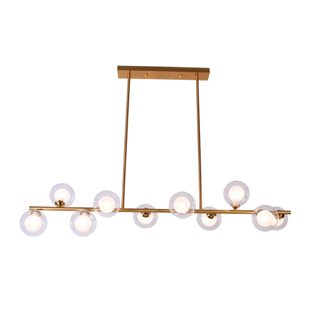 Parker Chandelier 10 Glass, Matt Gold