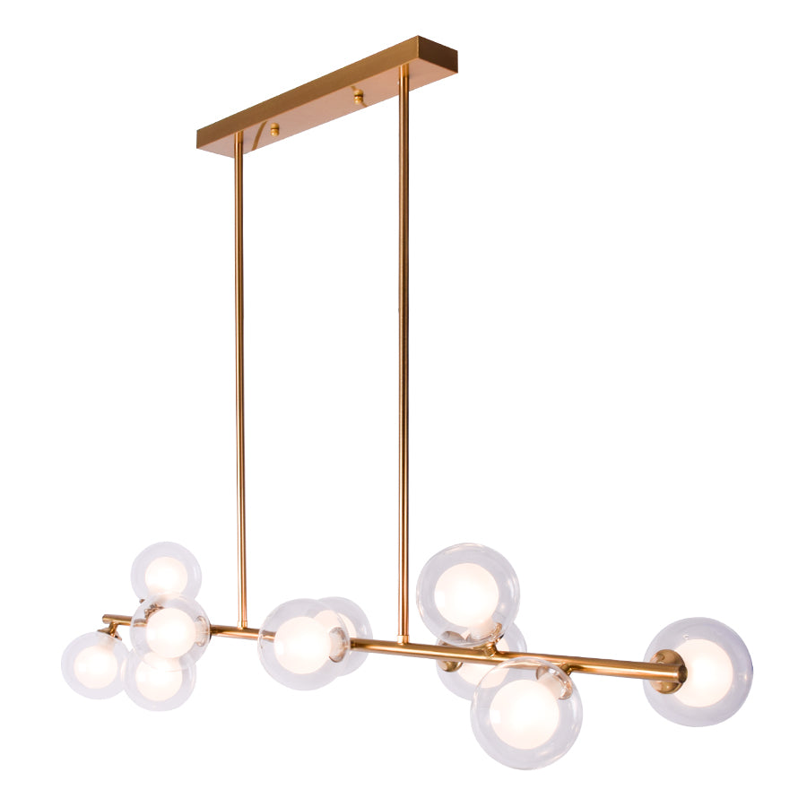 Parker Chandelier 10 Glass, Matt Gold