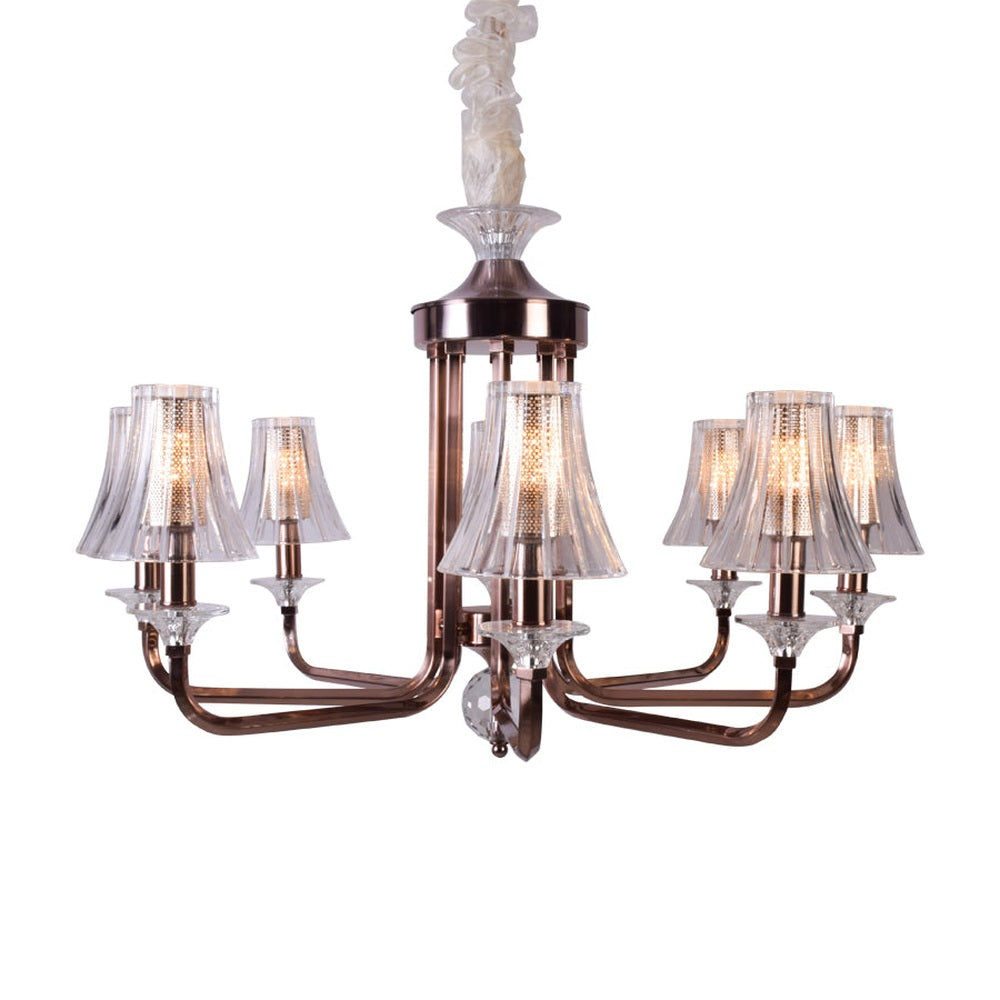 Rose Gold Chandelier - 8 Lights