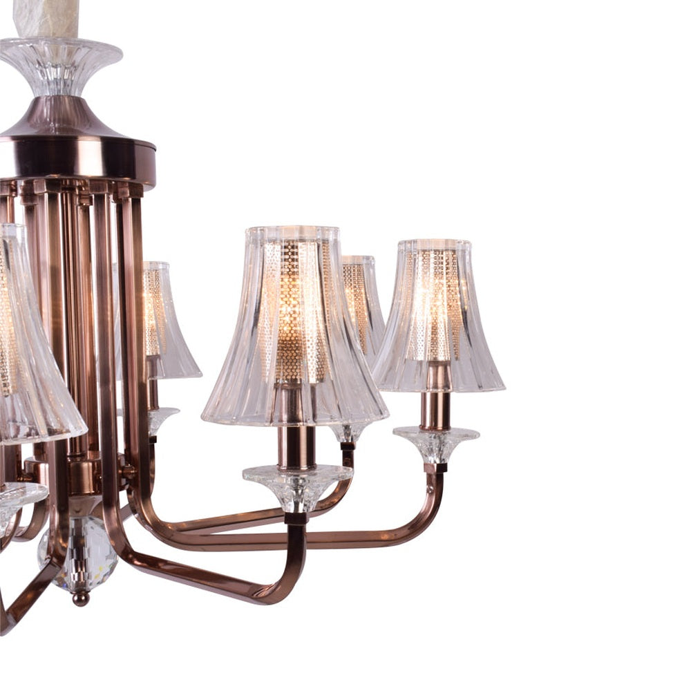 Rose Gold Chandelier - 8 Lights