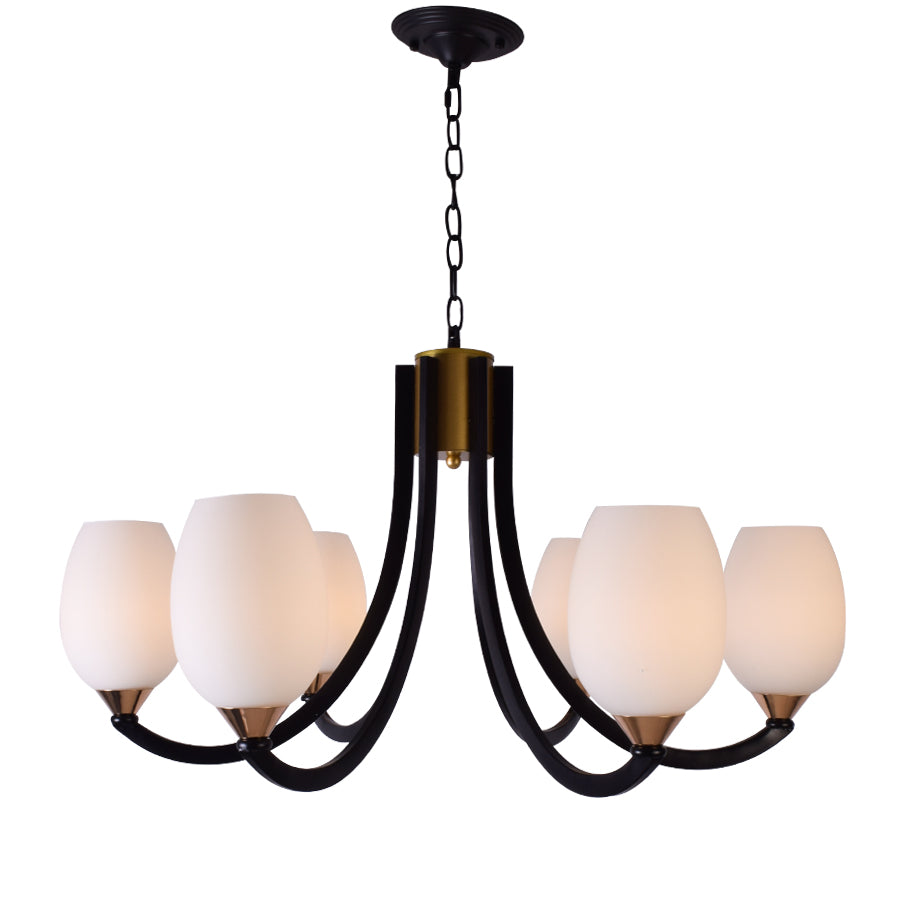 Black Charm Chandelier - 6 Lights