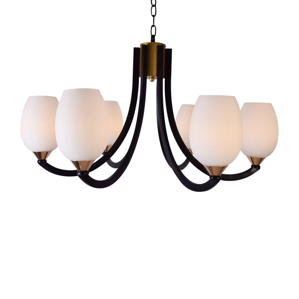 Black Charm Chandelier - 6 Lights