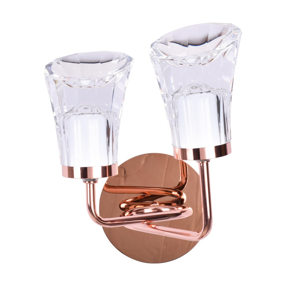 Contemporary Rose Gold LED Wall Light