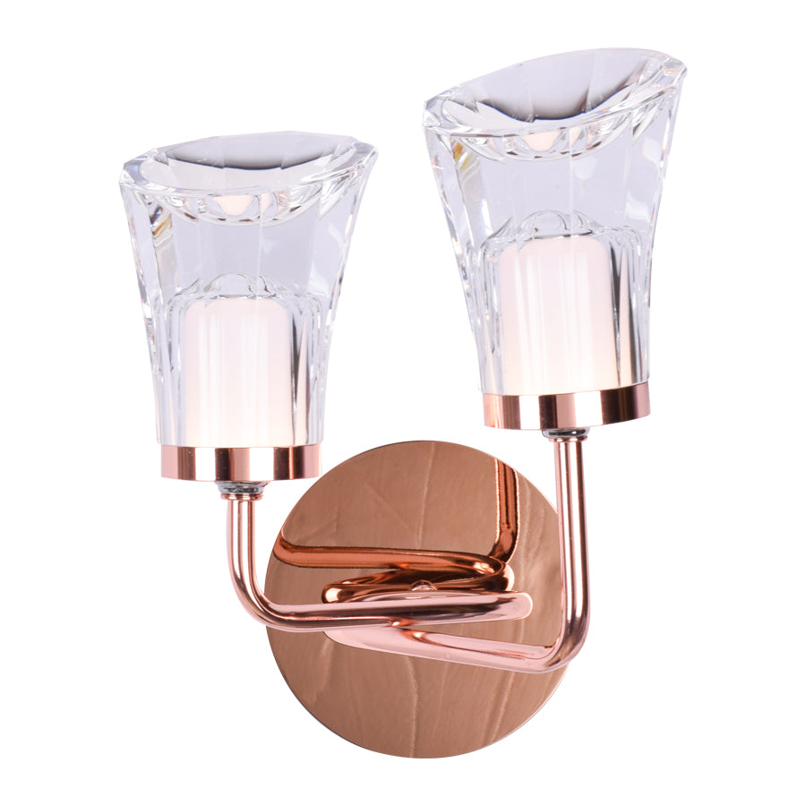 Contemporary Rose Gold LED Wall Light