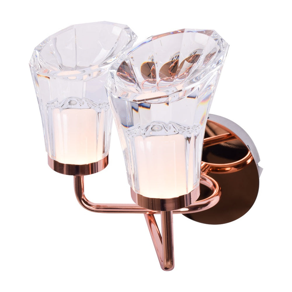 Contemporary Rose Gold LED Wall Light