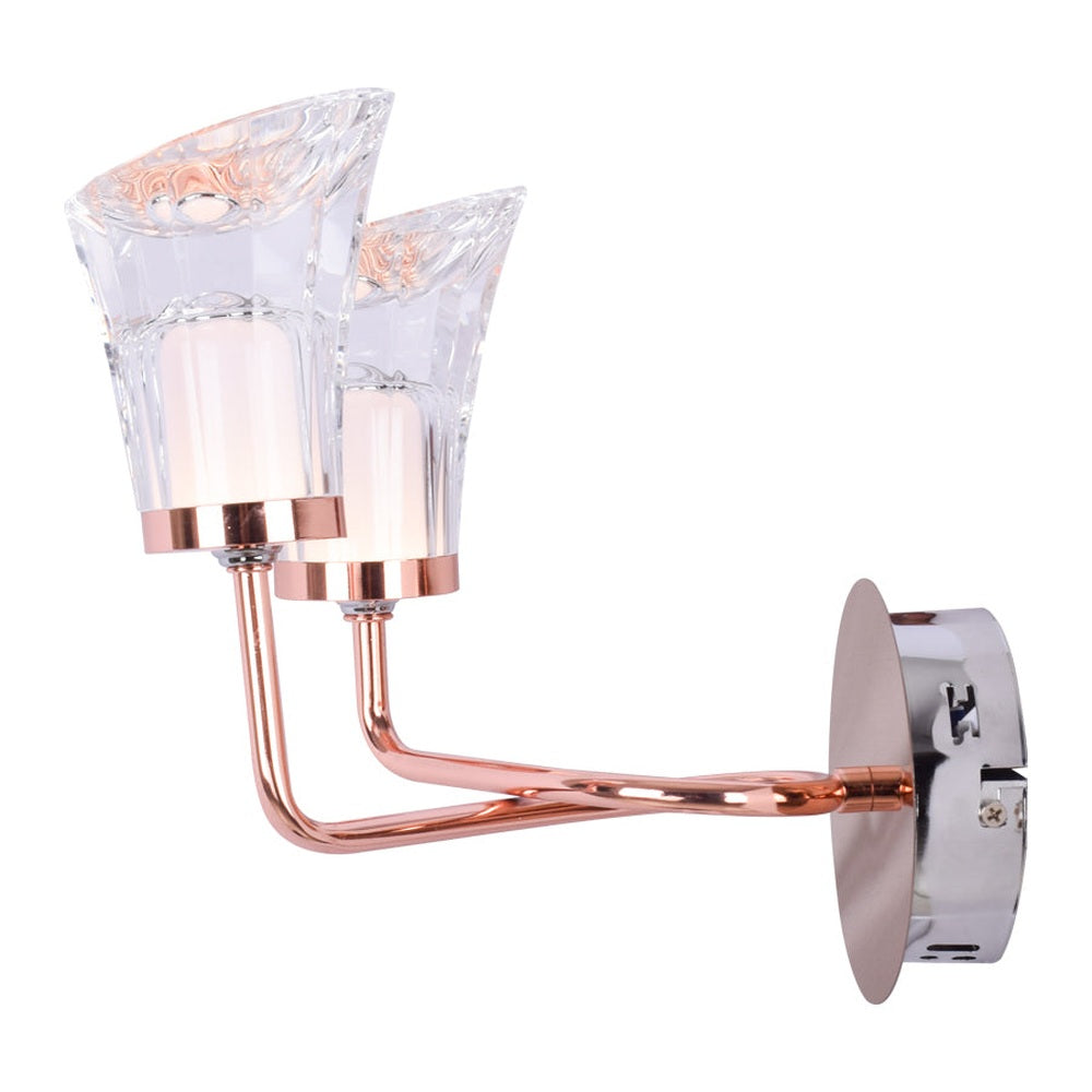 Contemporary Rose Gold LED Wall Light