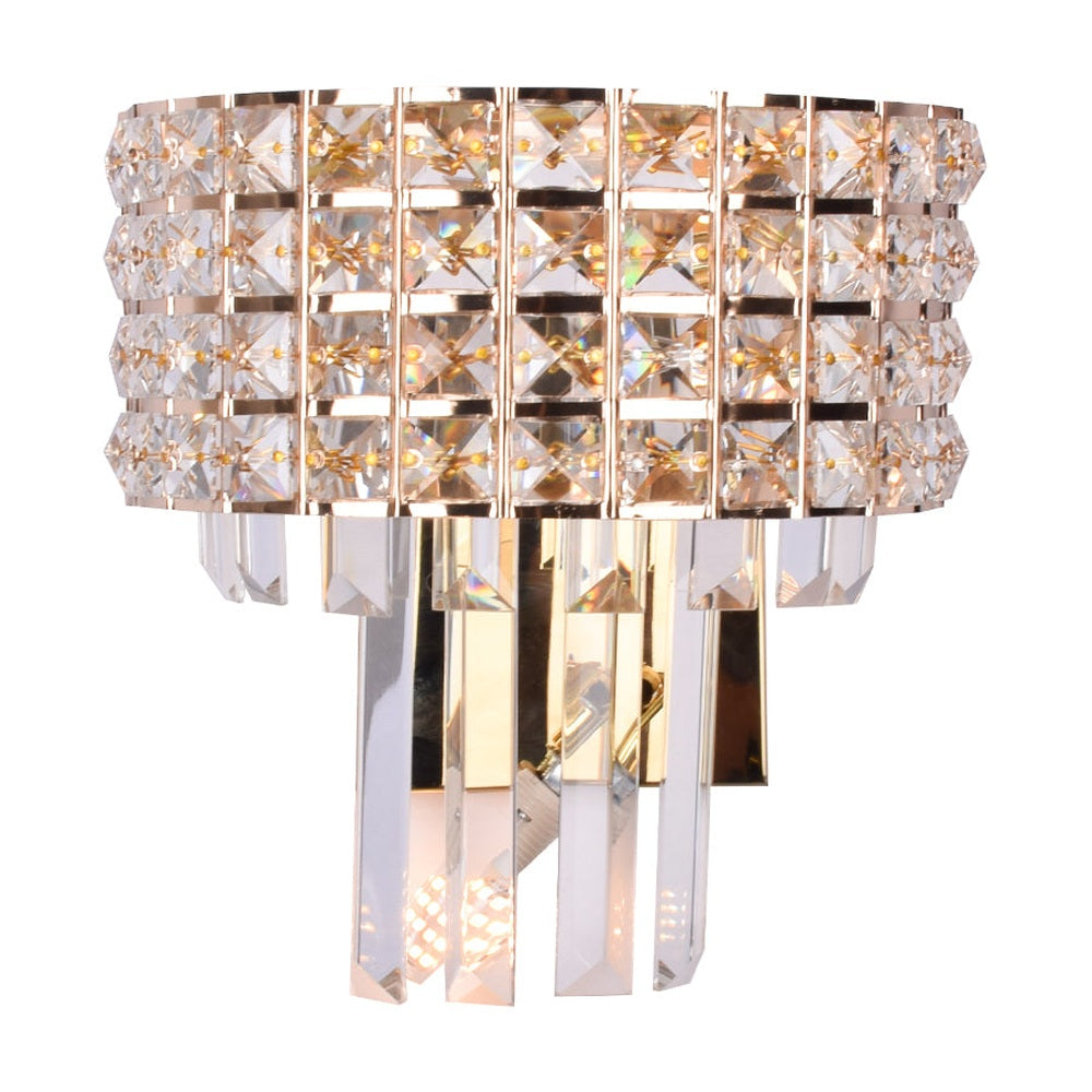 Sparkling Crystals Gold Wall Light