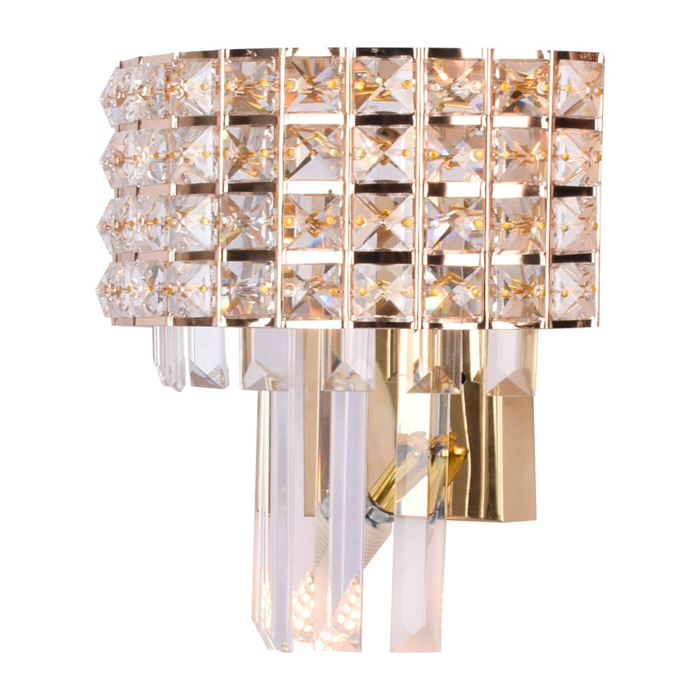Sparkling Crystals Gold Wall Light