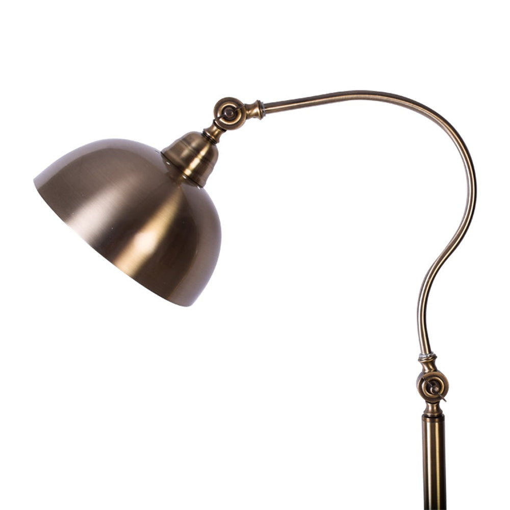 Mid-Century Bronze Floor Lamp (Round Shade)