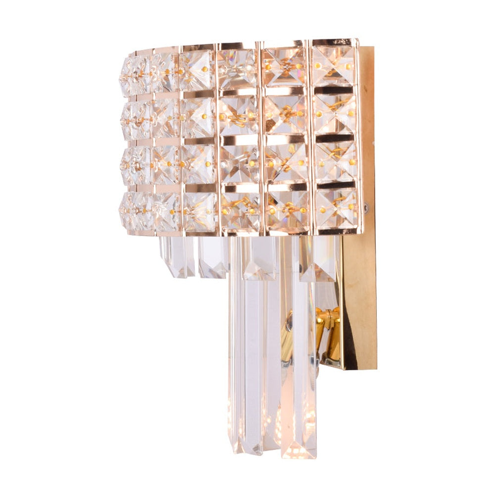Sparkling Crystals Gold Wall Light