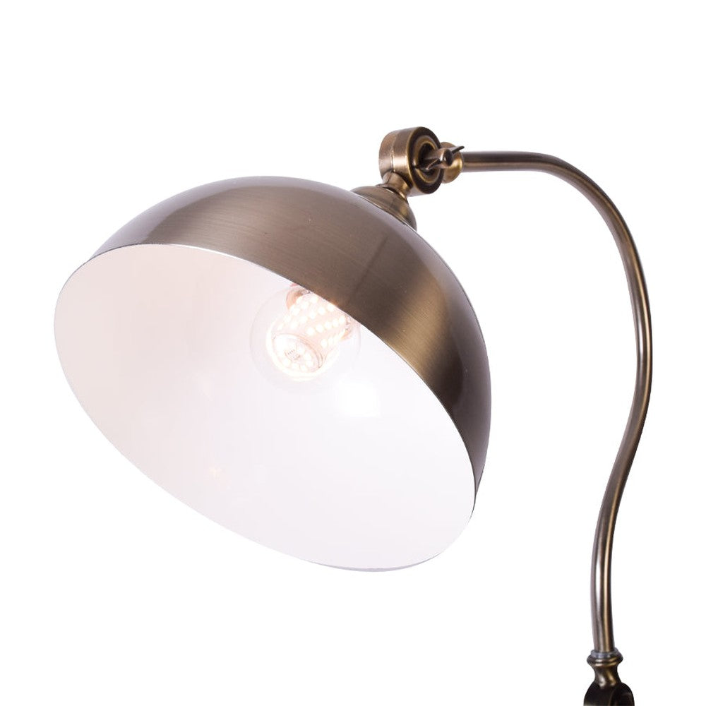 Mid-Century Bronze Floor Lamp (Round Shade)