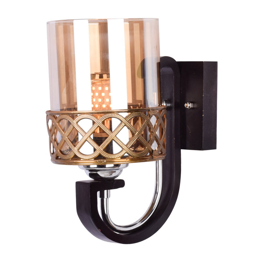 French Curved Arm Black Wall Light