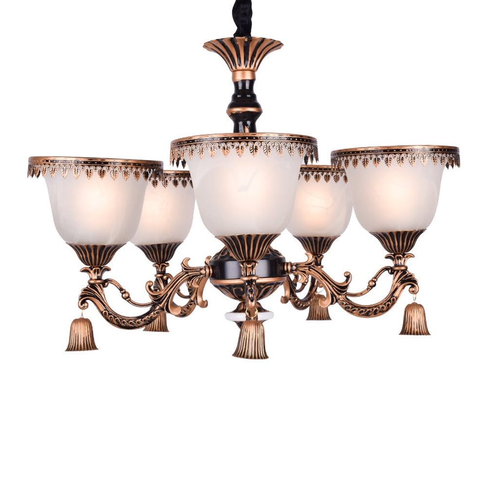 Brown Mini Chandelier - 5 Lights
