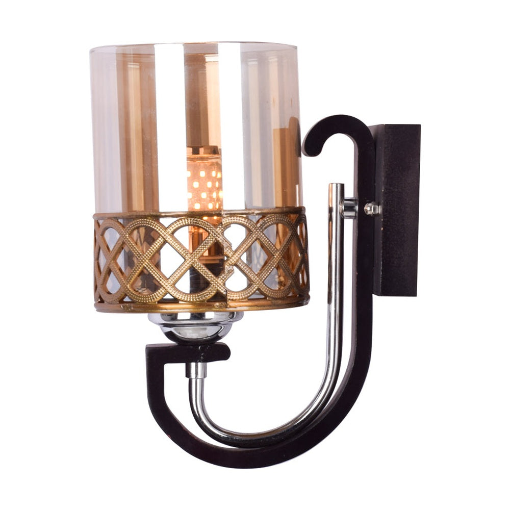 French Curved Arm Black Wall Light