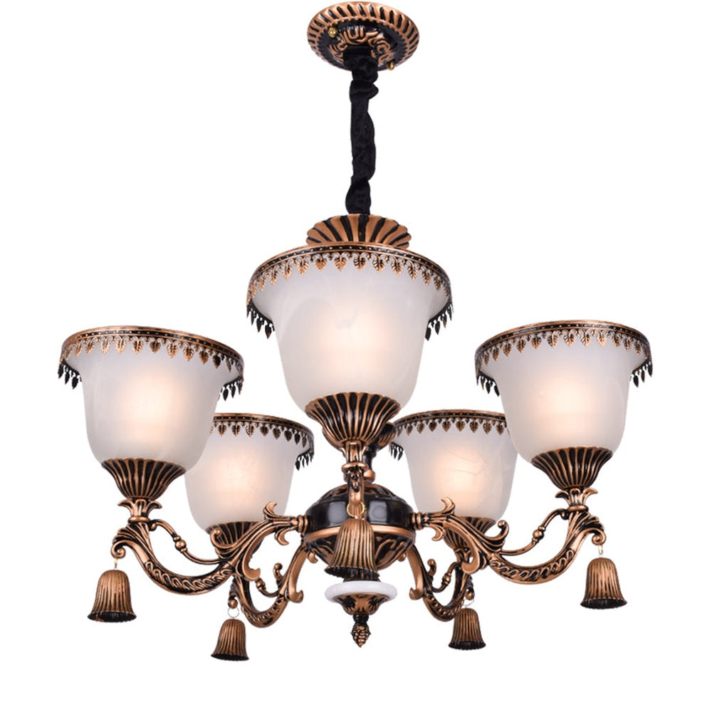 Brown Mini Chandelier - 5 Lights