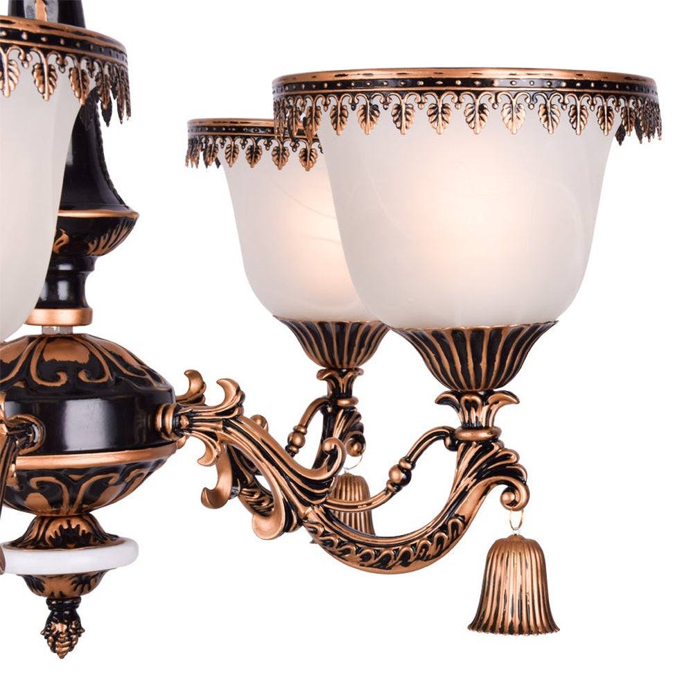 Brown Mini Chandelier - 5 Lights