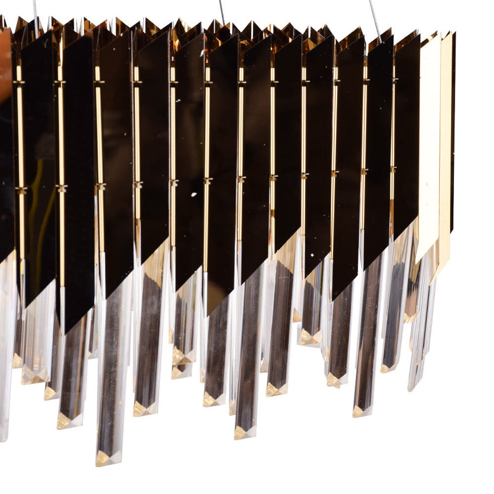 Gold Plates Rectangle LED Chandelier