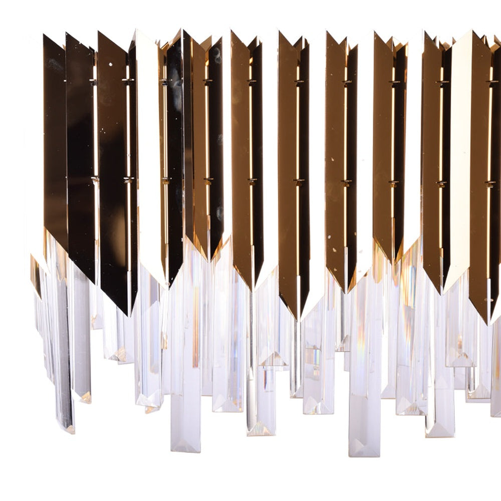 Gold Plates Rectangle LED Chandelier