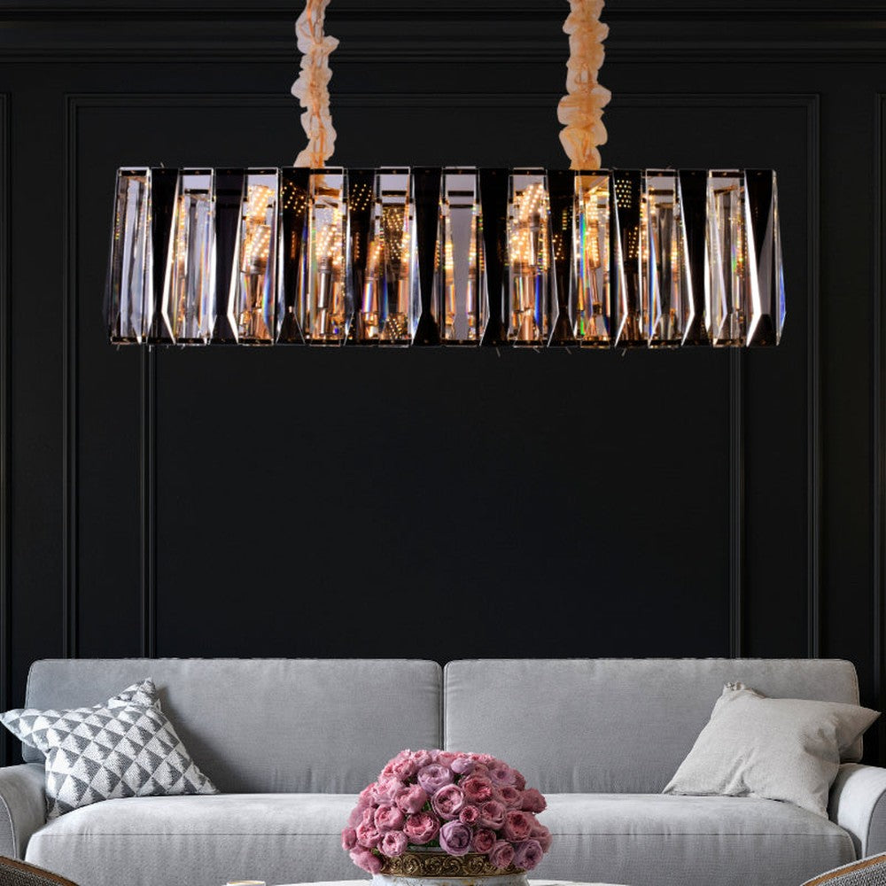 Crystal Block Rectangle Chandelier