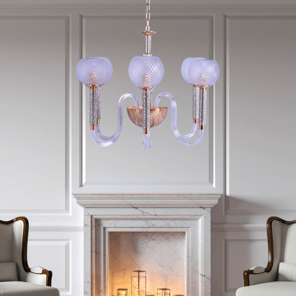 Crystal Globe Chandelier - 6 Light