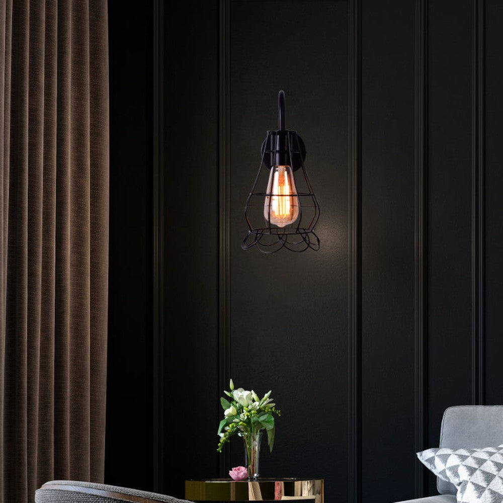 Industrial Vintage Metal Cage Wall Light