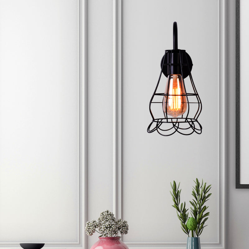 Wire cage wall discount light