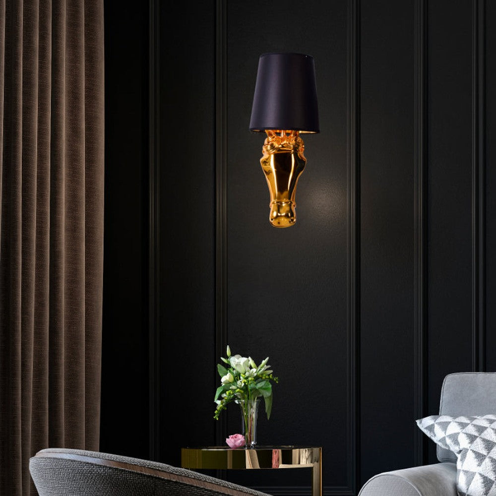 Horse Wall Light with Black Shade