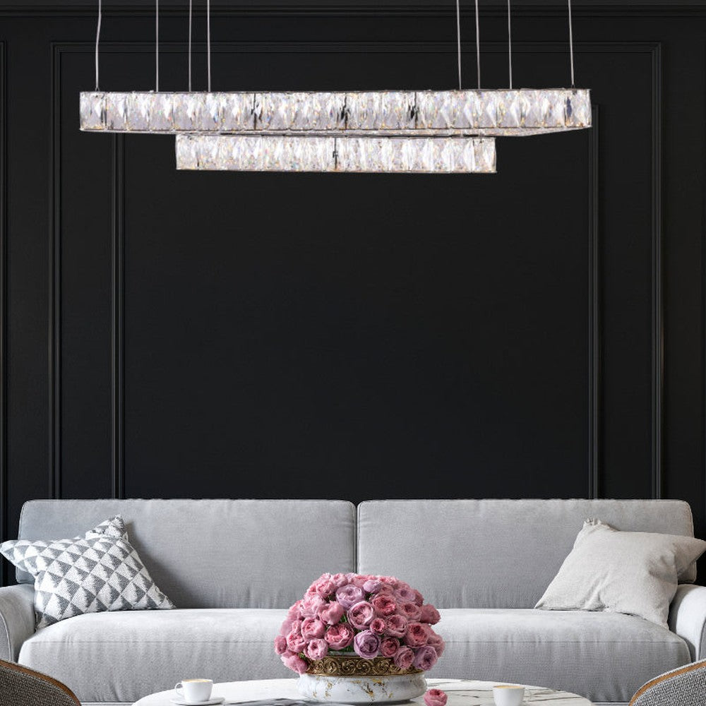 Rectangle Crystal House LED Chandelier