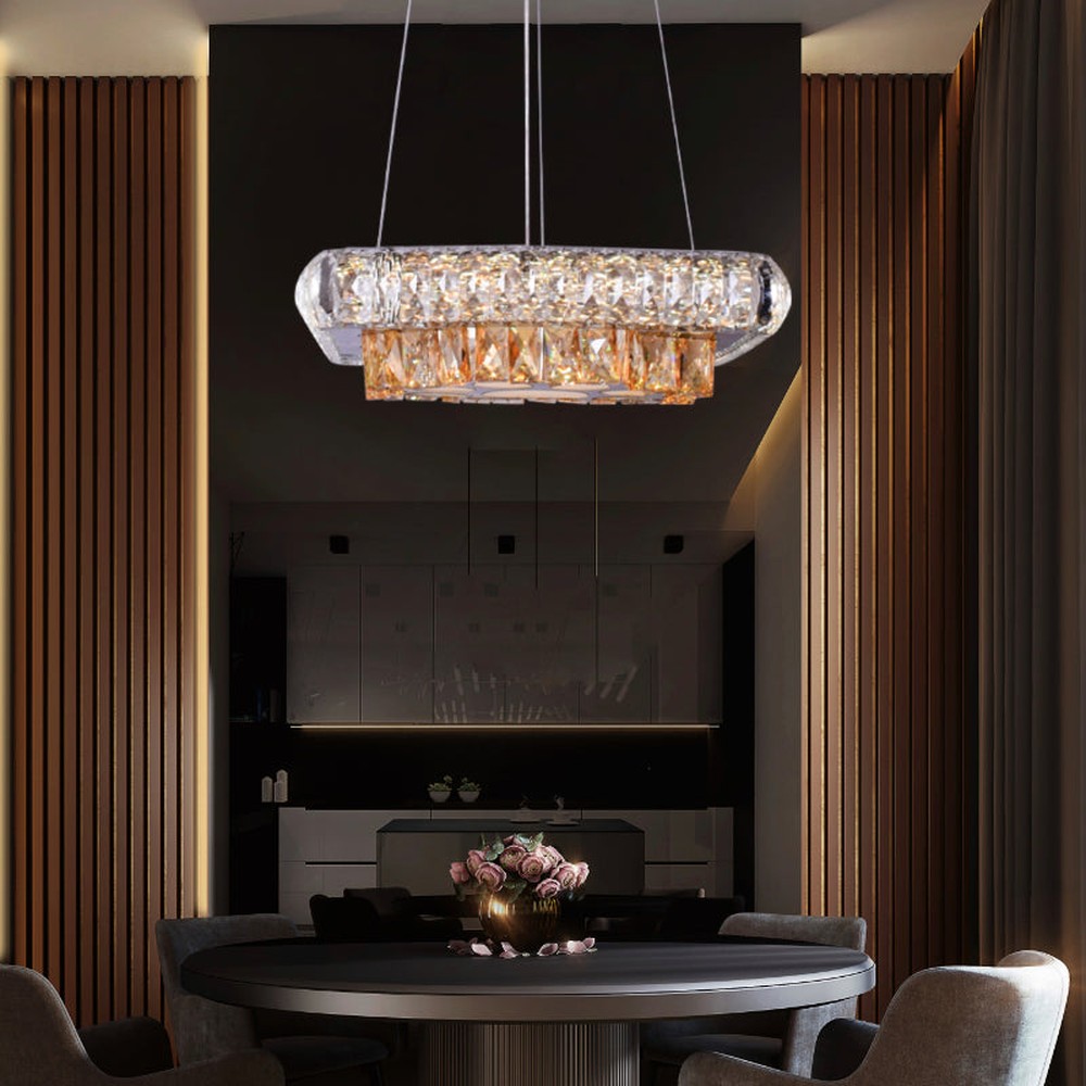 Star Flower Crystals LED Pendant Light