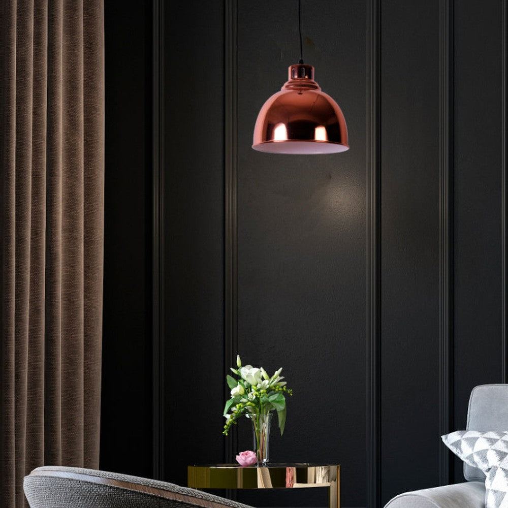 Asher Rose Gold Dome Pedant Light
