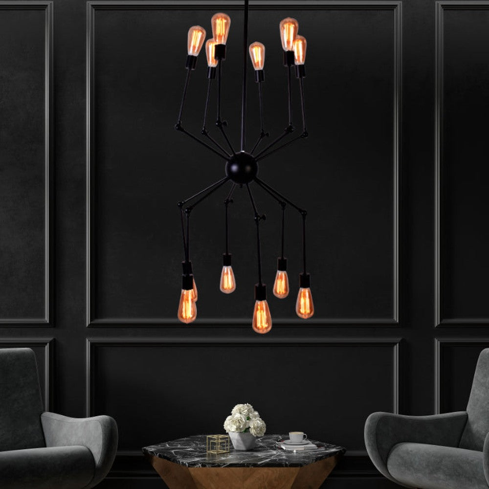 Adjustable Arms Modern 12 Light Chandelier