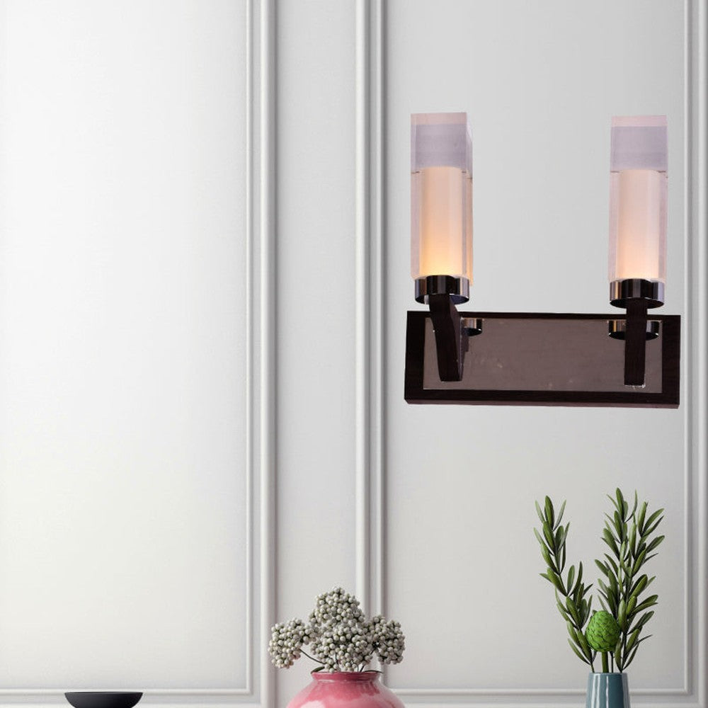 Brown Wood LED Wall Light